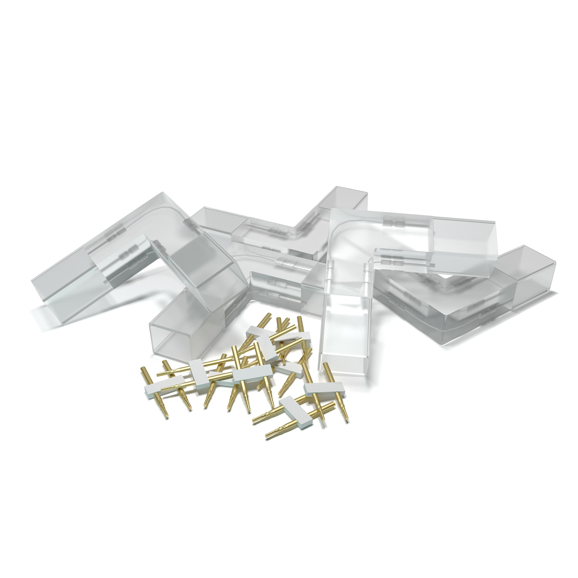 Комплект Г-образных коннекторов OGM для светодиодной ленты 220В smd2835 60д/м 5шт AC-04