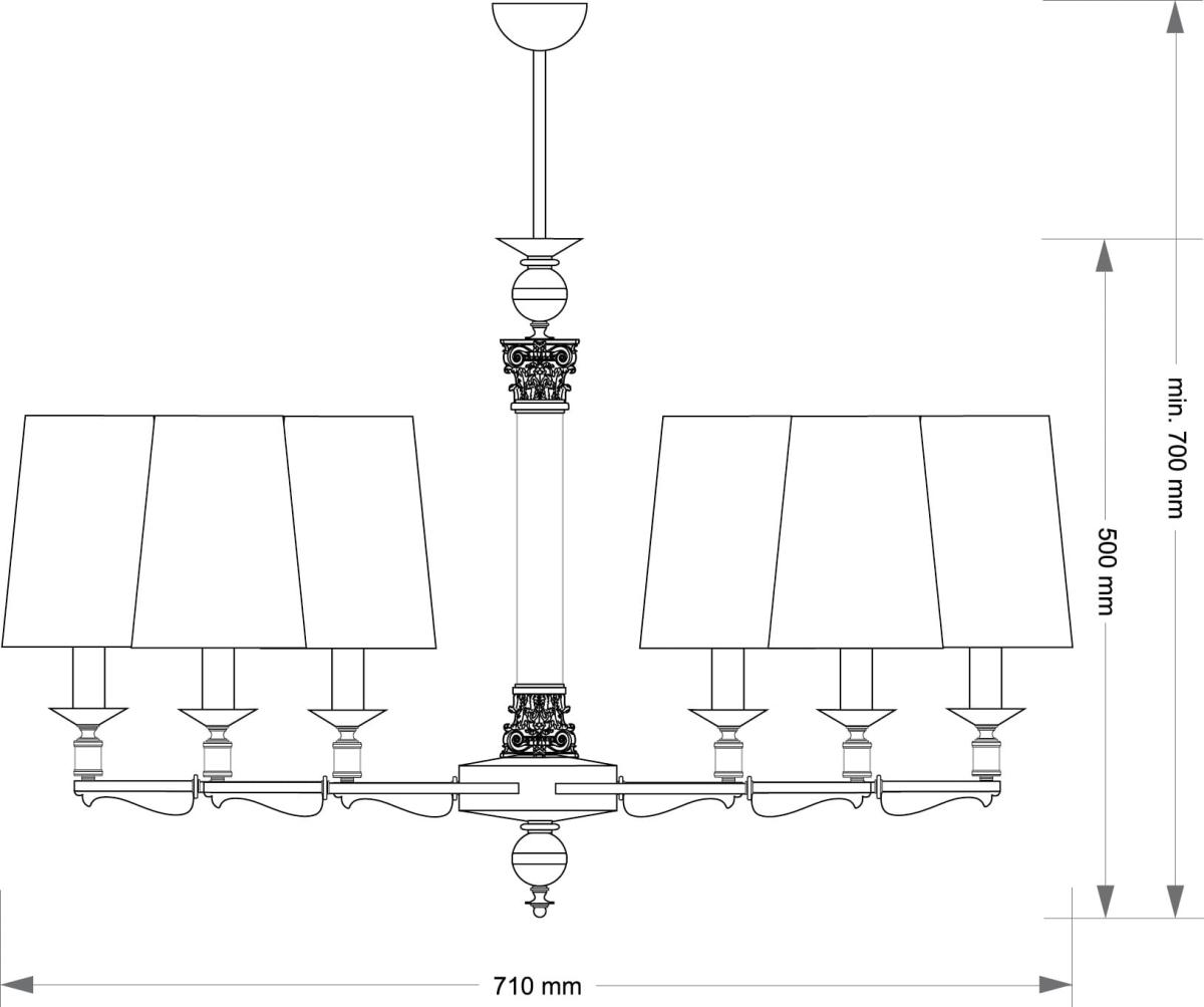 Подвесная люстра Kutek Merano Abazur MER-ZW-6 (N/A)