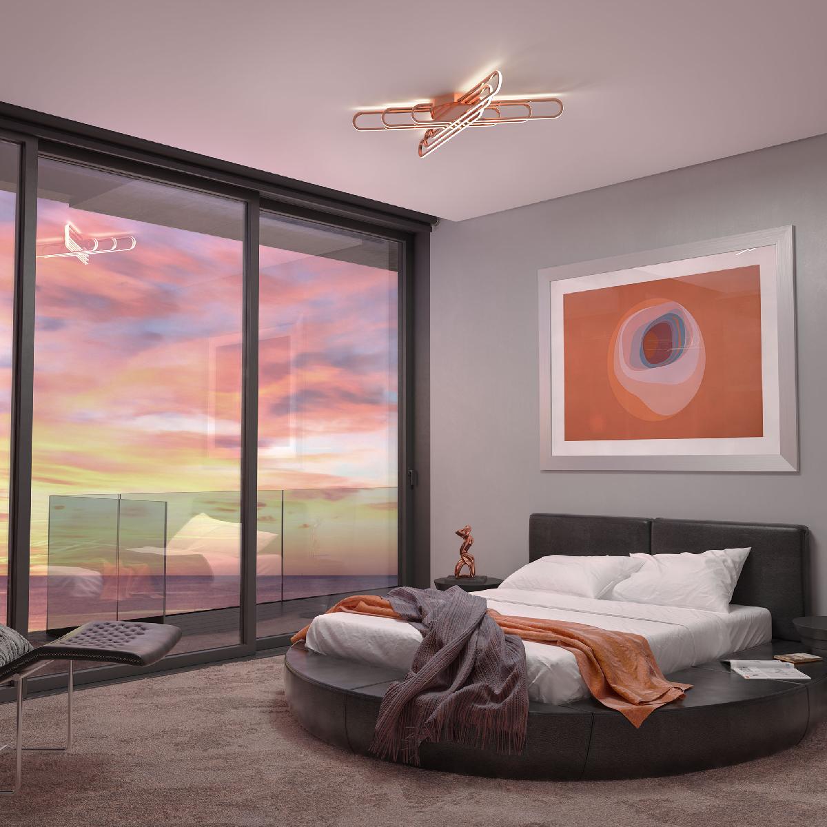 Потолочный светодиодный светильник Eurosvet Staple 90133/6 розовое золото