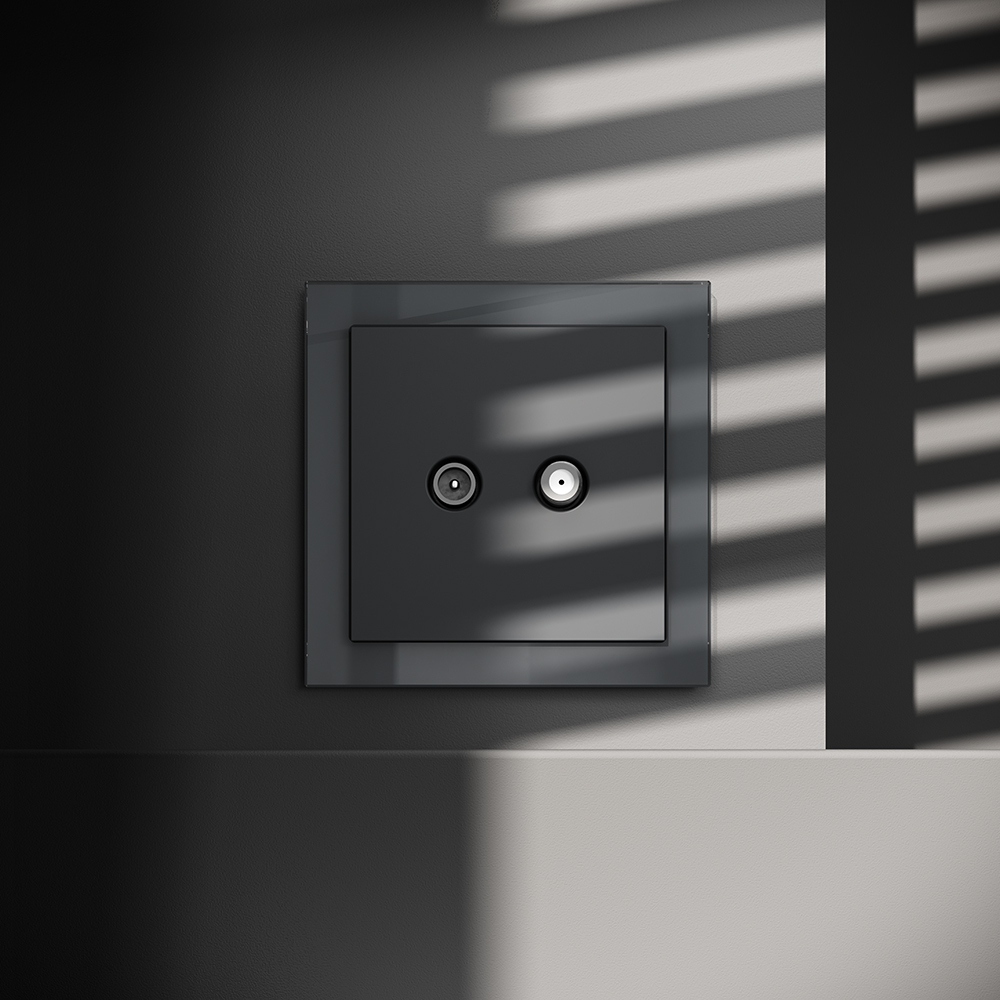 Розетка телевизионная Voltum S70 VLS060407 (графит)