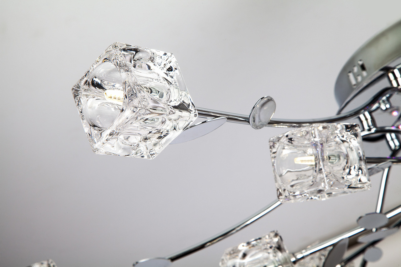 Потолочная люстра Eurosvet Florance 80108/17 хром/синий+красный+фиолетовый