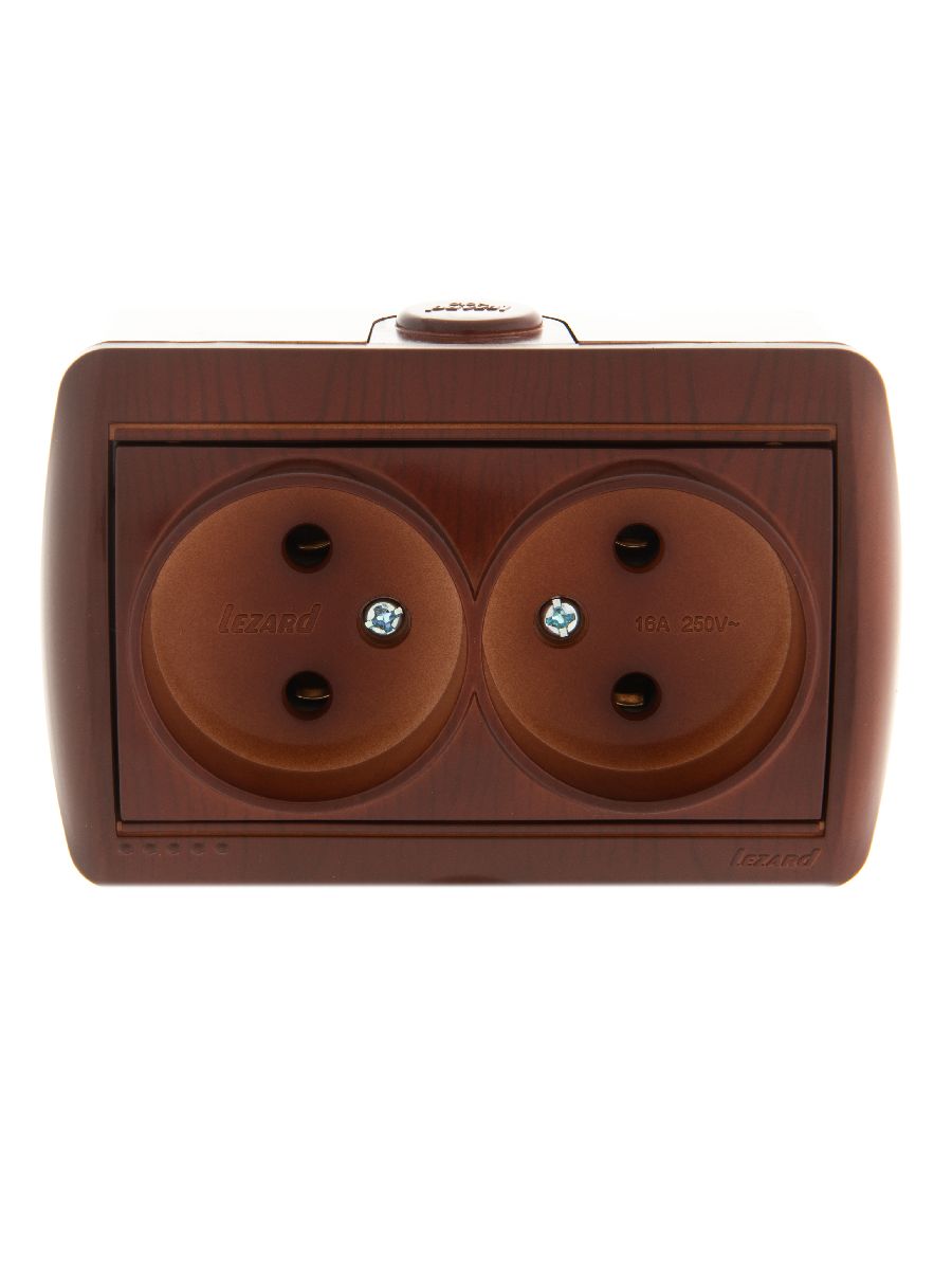 Розетка двойная б/з Lezard Nata 710-0600-128