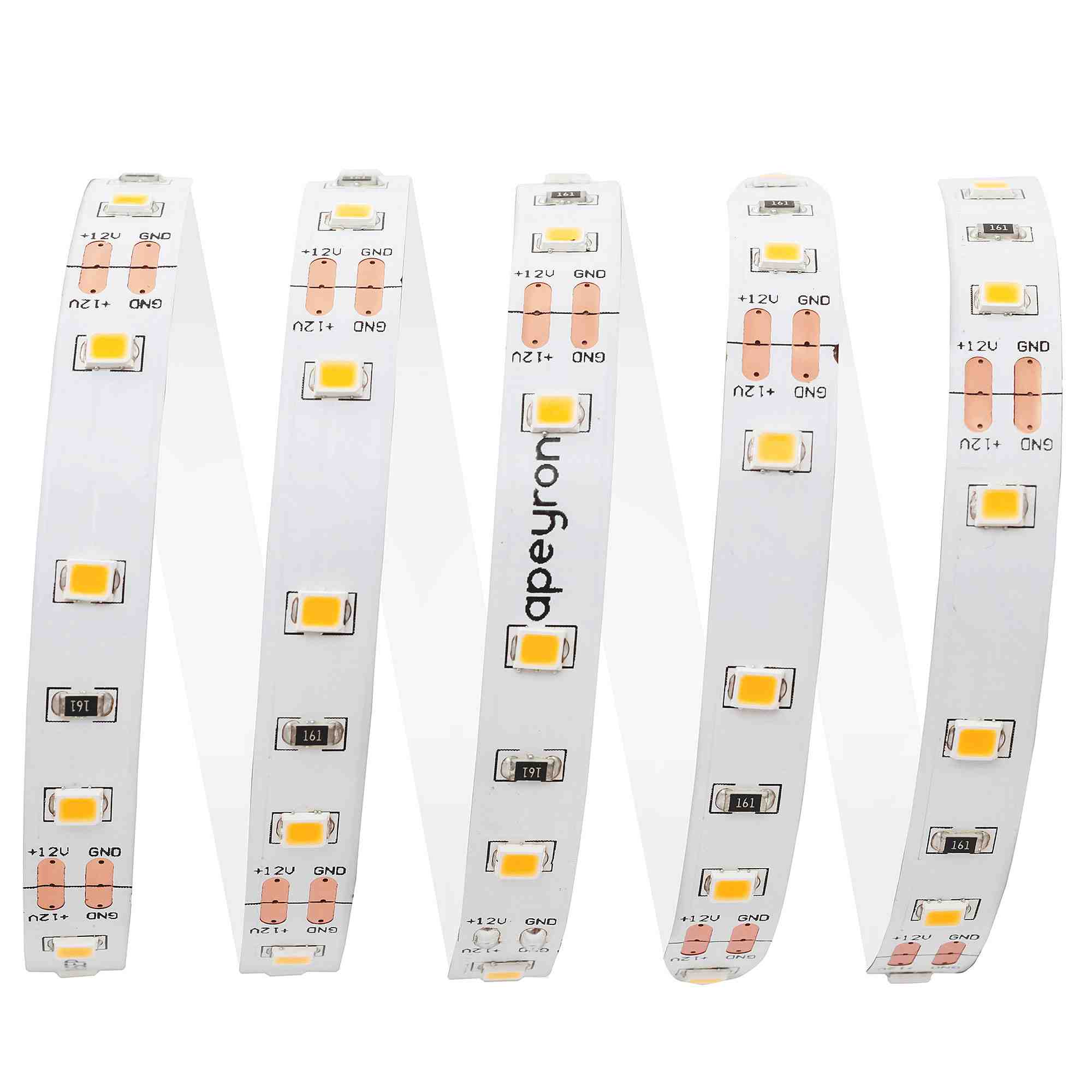 Светодиодная лента Apeyron12В 4,8Вт/м smd3528 60д/м IP20 300Лм/м 5м 3000К 00-403
