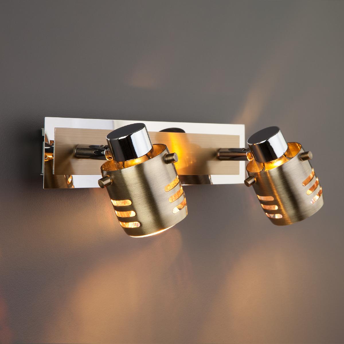 Спот Eurosvet 23463/2 хром/античная бронза