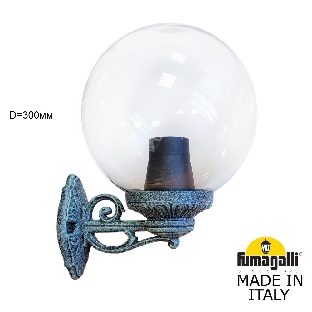 Уличный настенный светильник шар Fumagalli Globe 300 G30.131.000.VXF1R