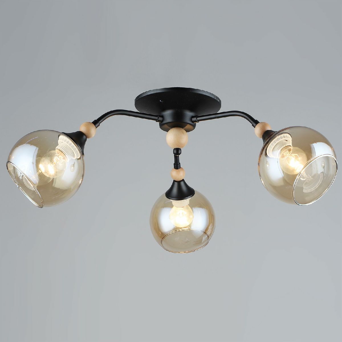 Потолочная люстра Reluce 05062-0.3-03 BK+WOOD