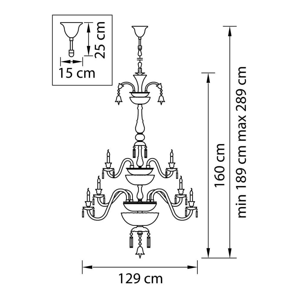 Подвесная люстра второго света Osgona Campana 716364