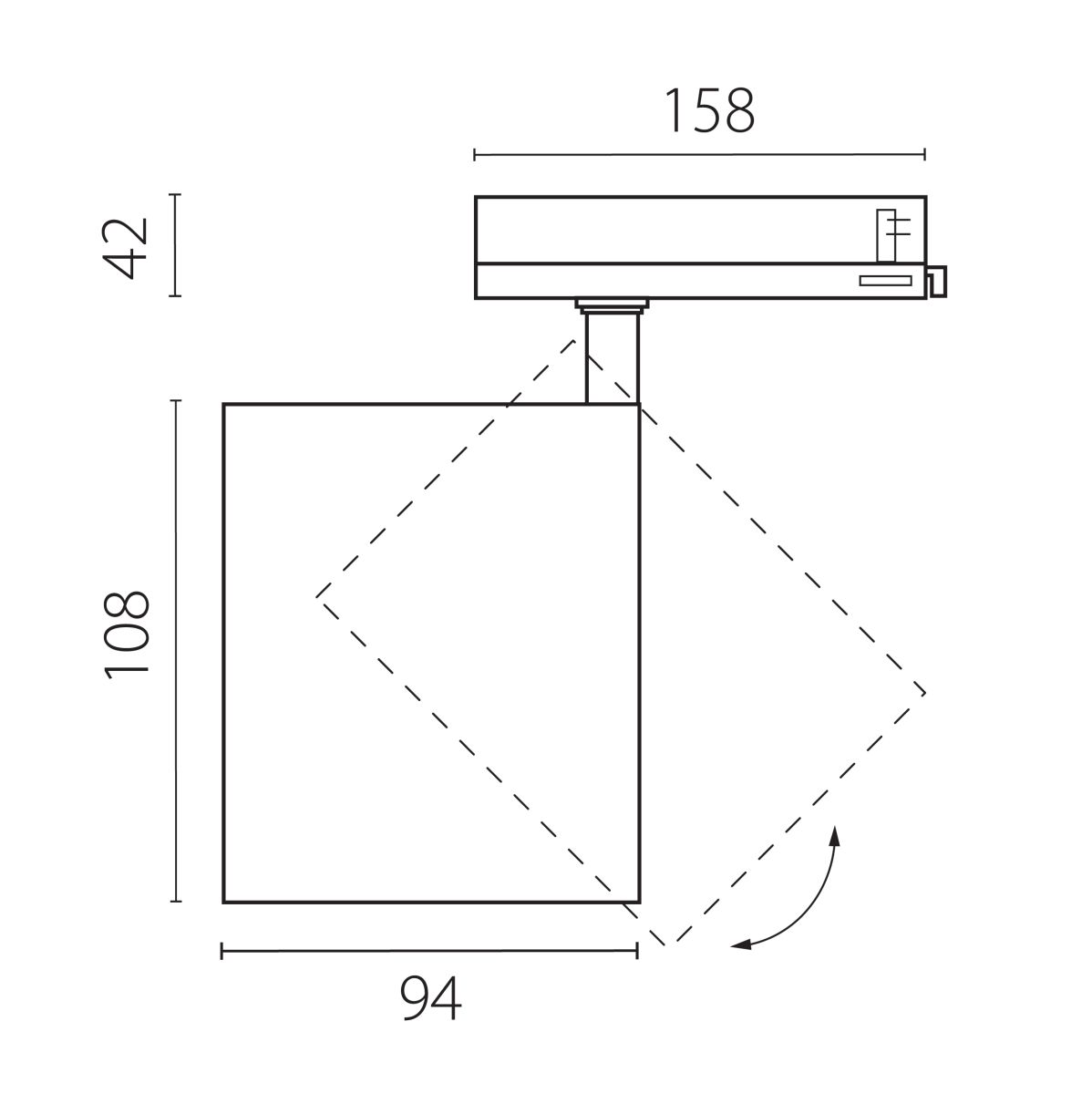 Трековый трехфазный светильник Quattro LED с адаптером Lightstar Alta Base A5437QT