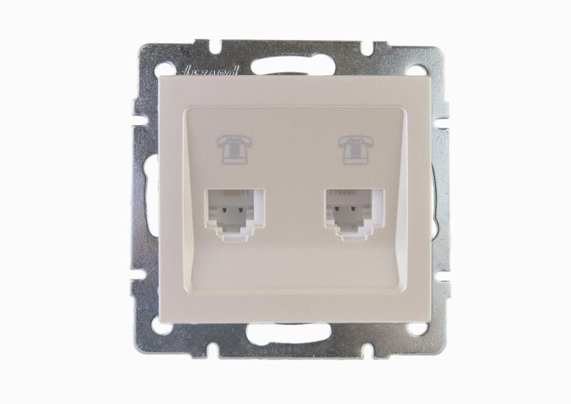 Розетка телефонная двойная евро Lezard Rain 703-3088-138
