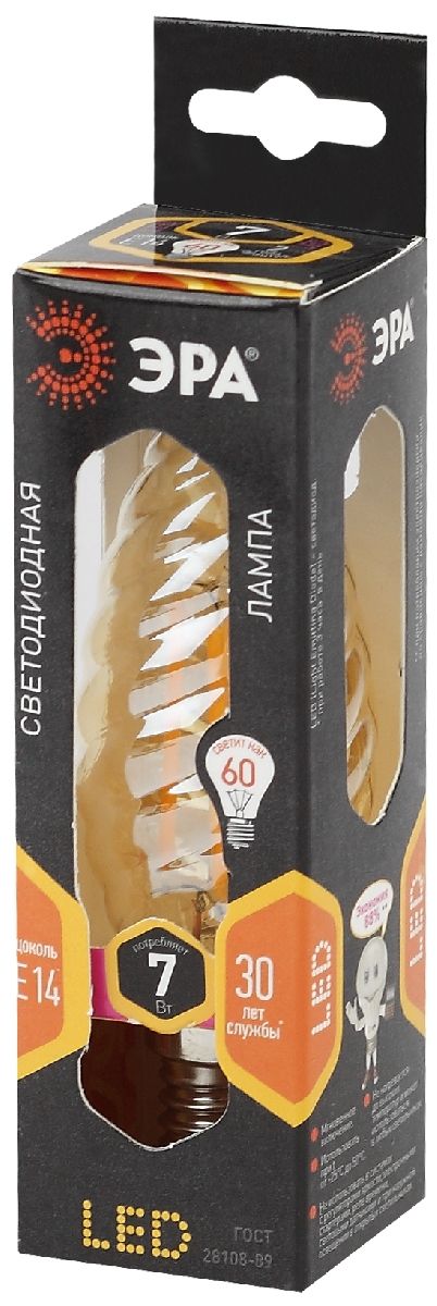 Лампа светодиодная Эра E14 7W 2700K F-LED BTW-7W-827-E14 gold Б0027966