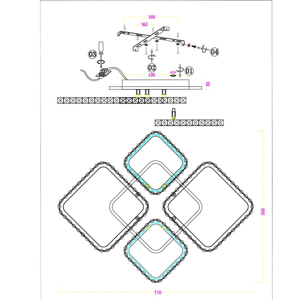 Потолочная светодиодная люстра Seven Fires Калитри SF7019/5C-WT