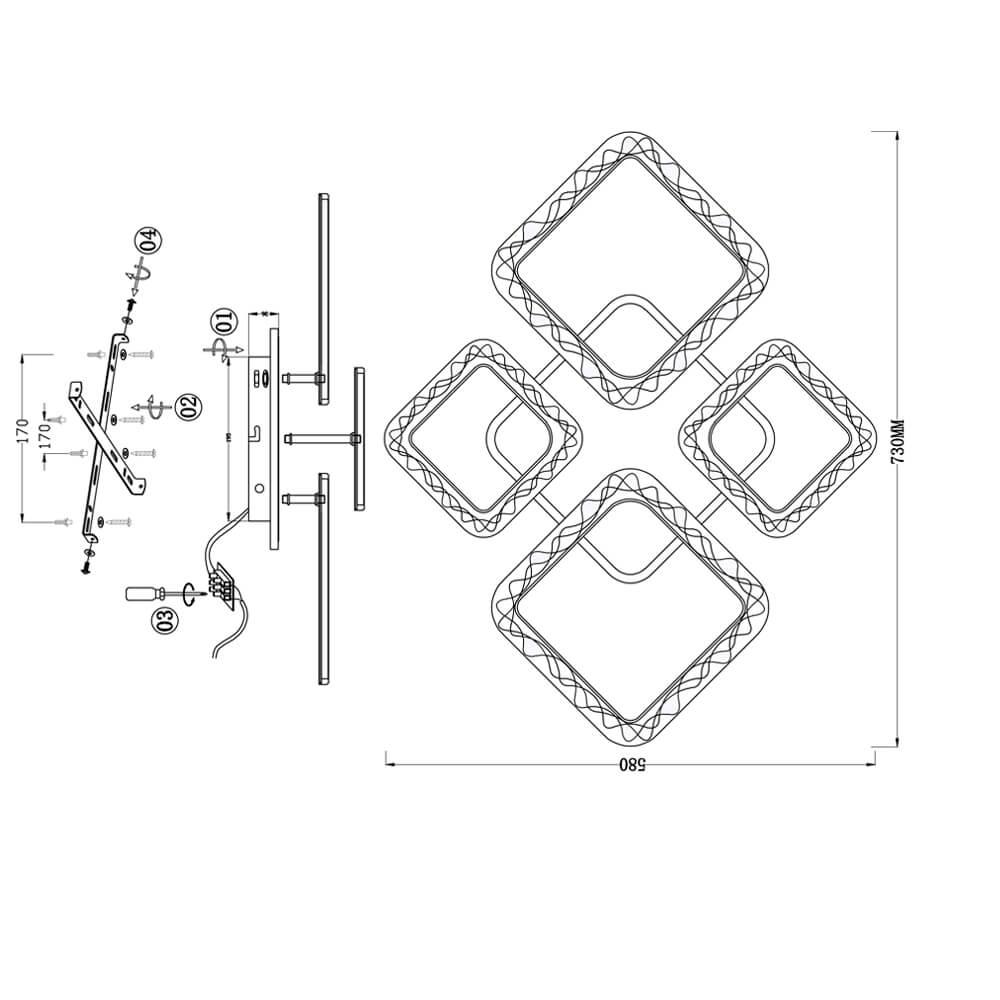 Потолочная светодиодная люстра Seven Fires Фенис SF7032/5C-WT