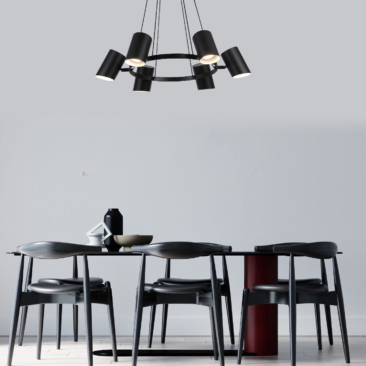 Подвесная люстра Eurosvet Splay 70147/6 черный Smart a062033