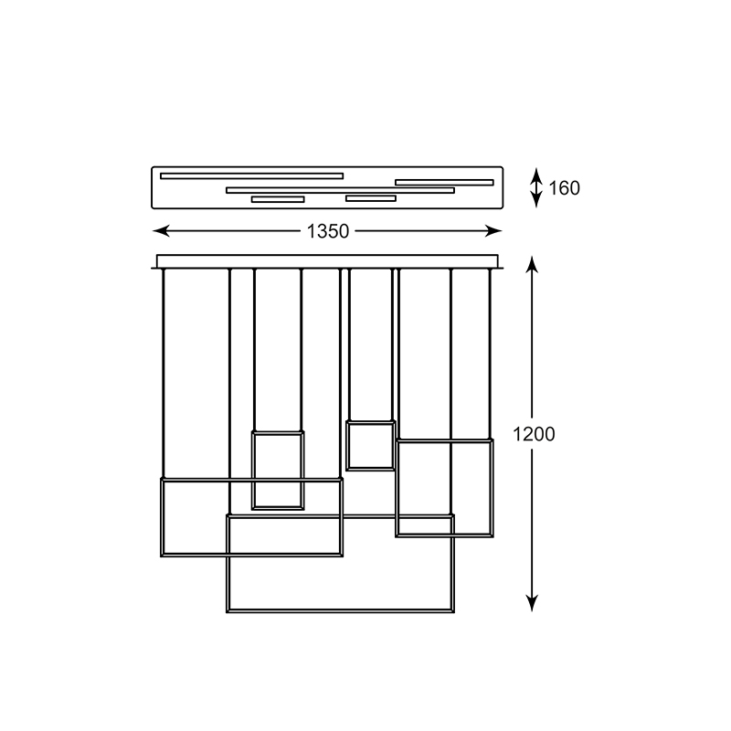 Подвесная люстра  светодиодная Zumaline RECTAN L171209-5