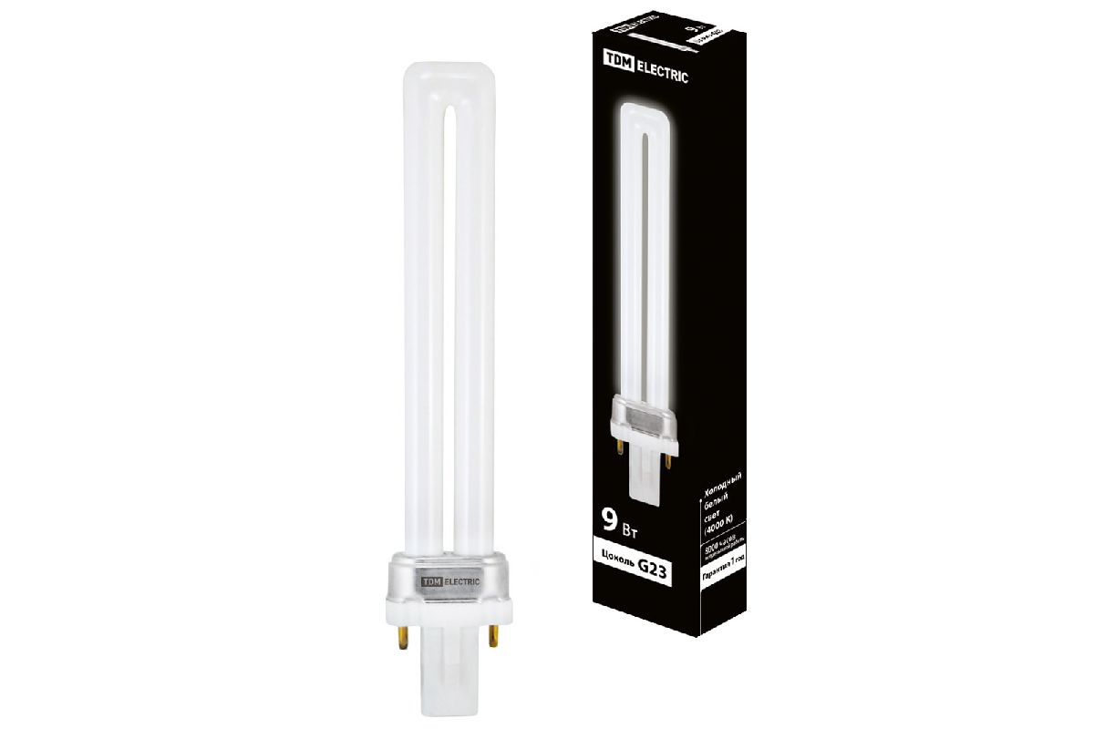 Лампа энергосберегающая TDM Electric G23 9W 4000K матовая SQ0323-0085