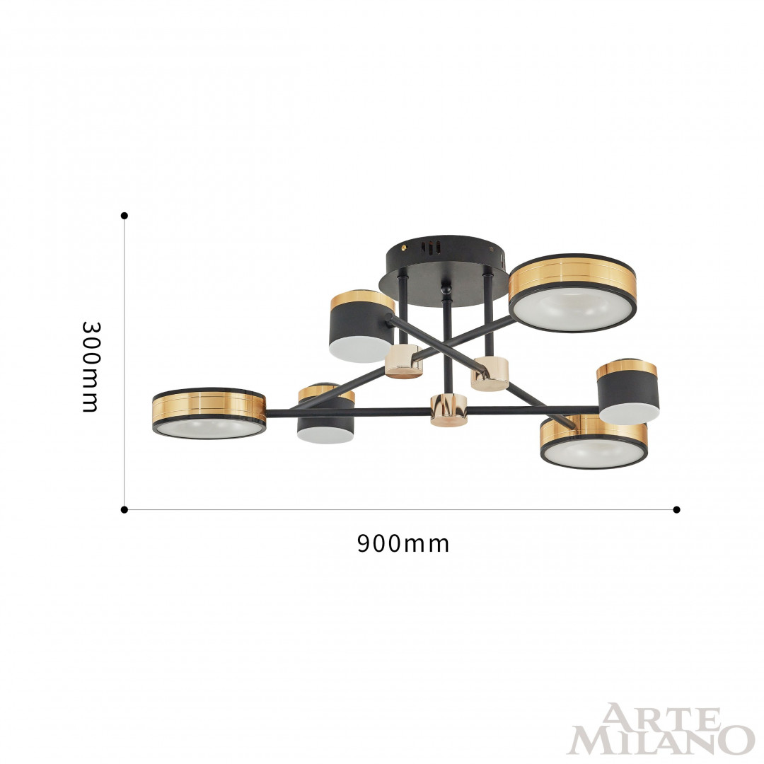 Потолочная люстра Arte Milano 271040/6 BK/GD