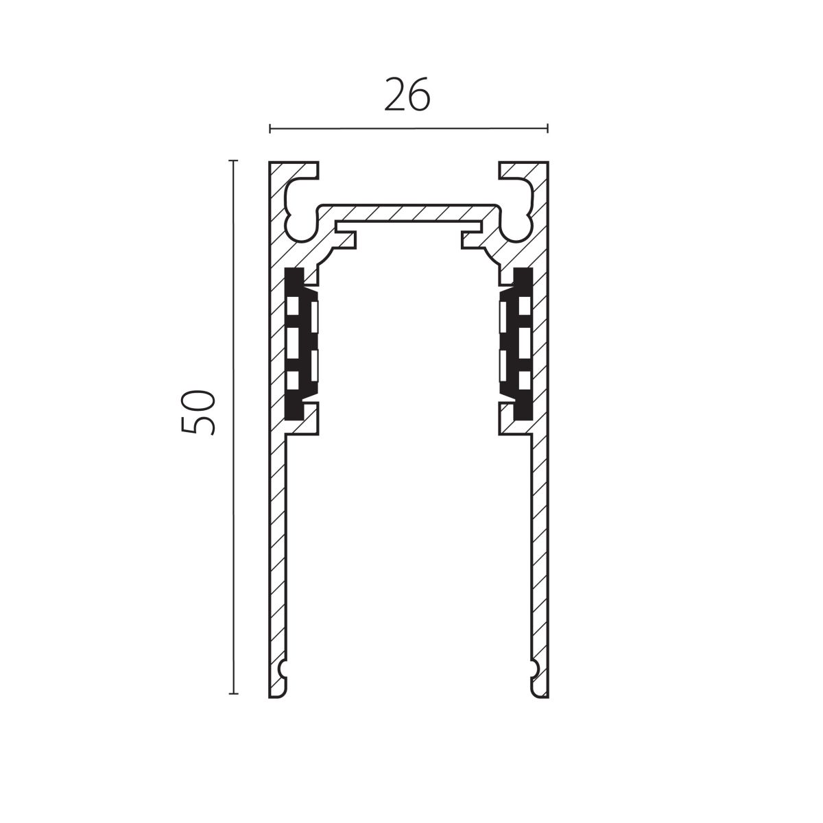 Шинопровод однофазный накладной (Заглушки и декоративный экран в комплекте) Lightstar Uno 509016