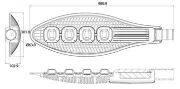 Уличный светодиодный светильник Horoz Broadway-150 серый 074-004-0150