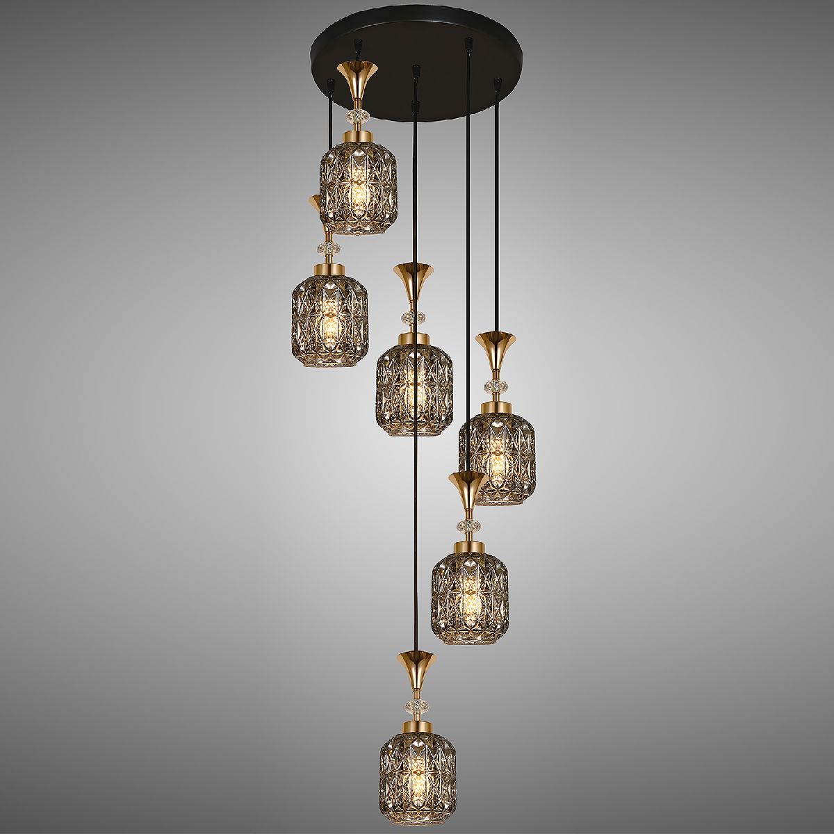 Каскадная люстра Reluce 02003-0.9-06 SMOKE