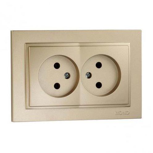 Розетка двойная без земли Mono Electric Despina 16А 250В титан 102-222205-121