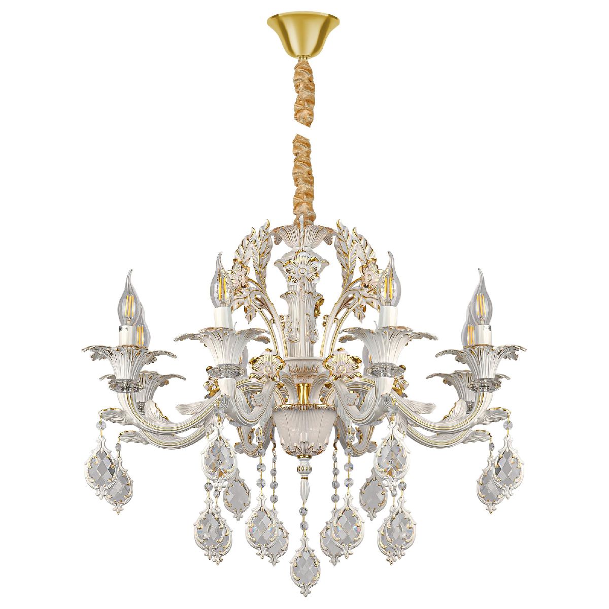 Подвесная люстра AM Group CLEOPATRA SP8 WH+GL