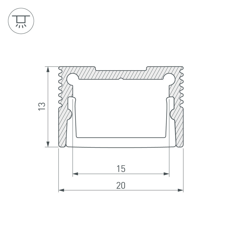 Алюминиевый профиль Arlight SL-SLIM20-H13-2000 WHITE 037113