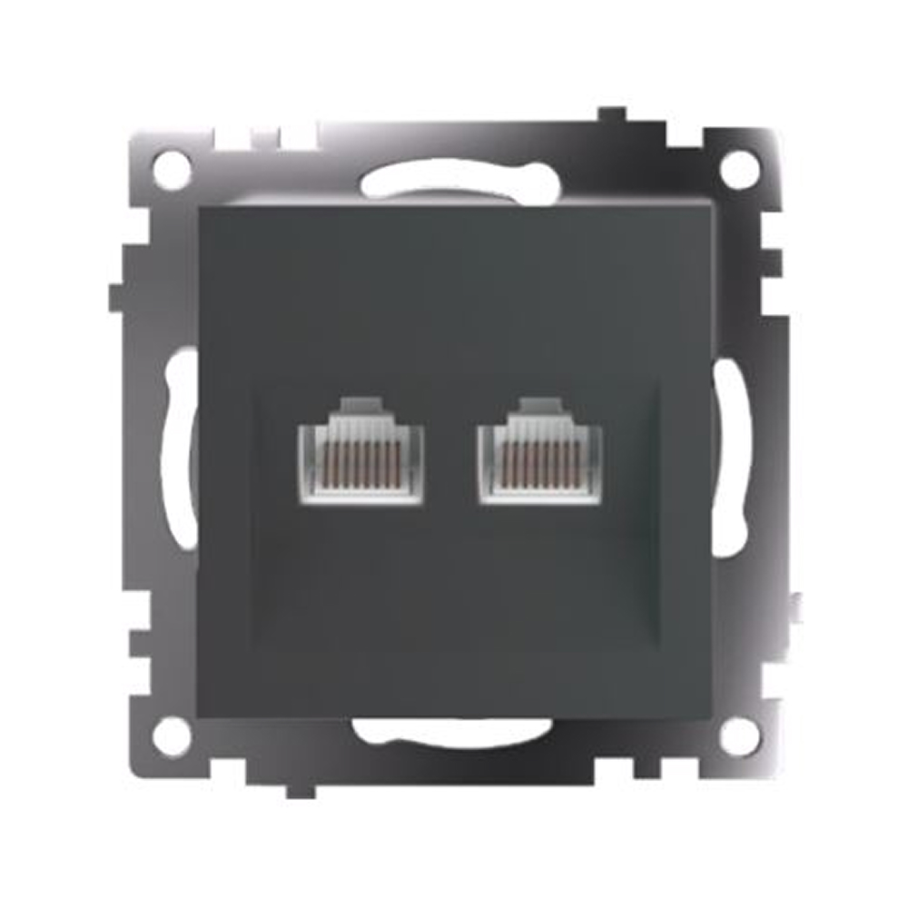 Розетка компьютерная 2-местная RJ-45 Stekker Катрин GLS00-7109-06 50008