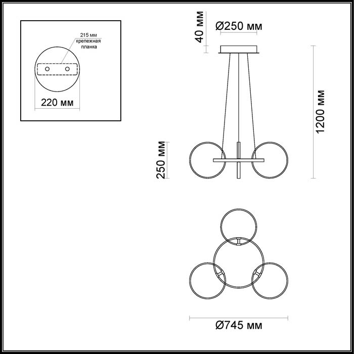 Подвесной светодиодный светильник Odeon Light Olimpo 4016/36L
