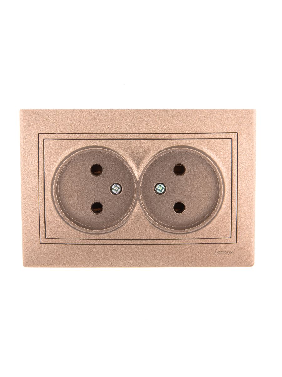 Розетка двойная б/з Lezard Mira 701-3131-128