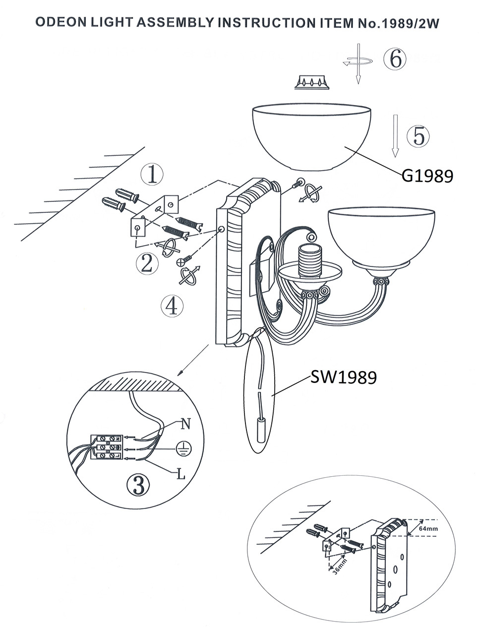 Бра Odeon Light Alicante 1989/2W