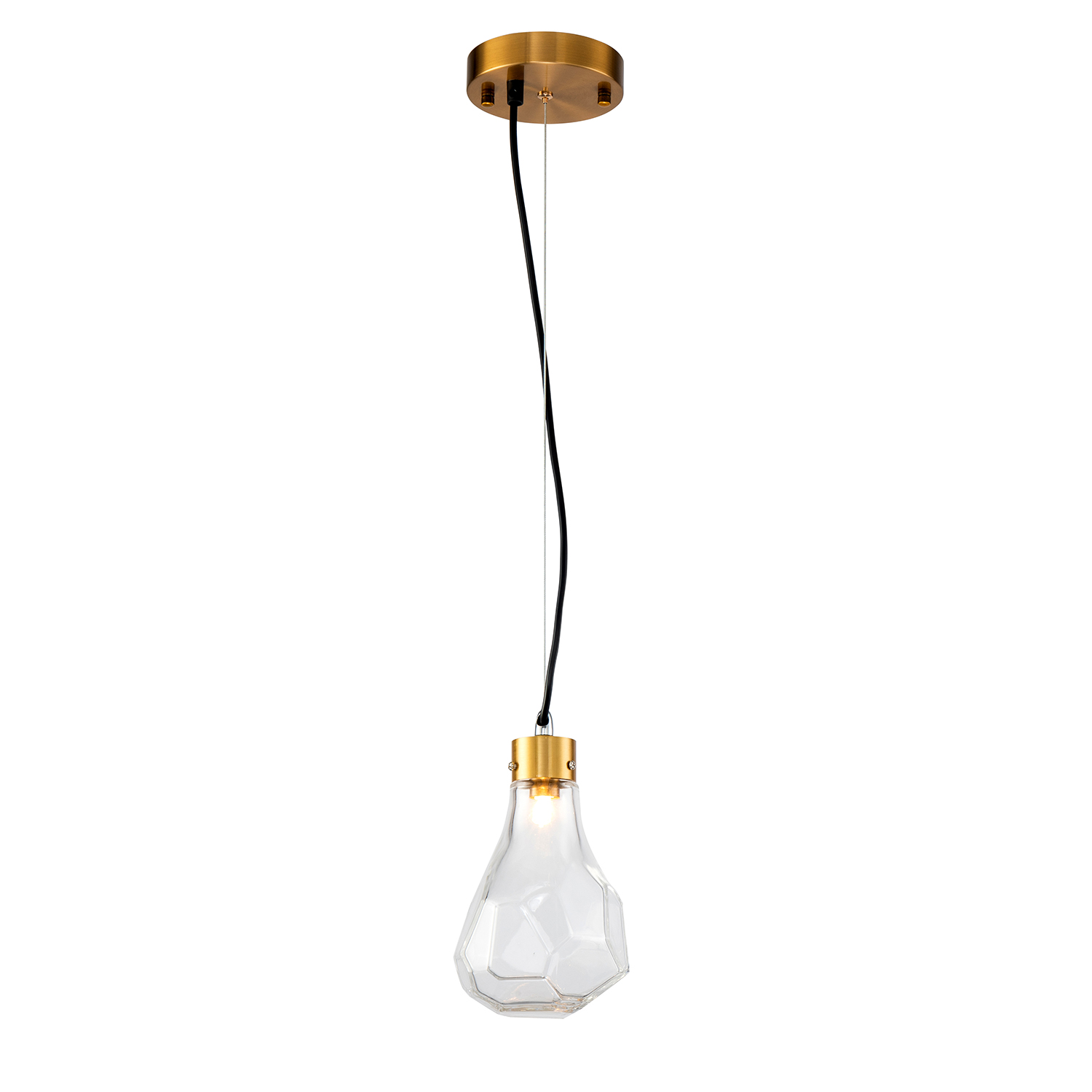 Подвесной светильник Delight Collection KR1197 KR1197P-1 brass/clear