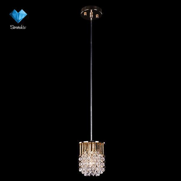 Подвесной светильник Eurosvet 3121/1 золото/прозрачный хрусталь Strotskis