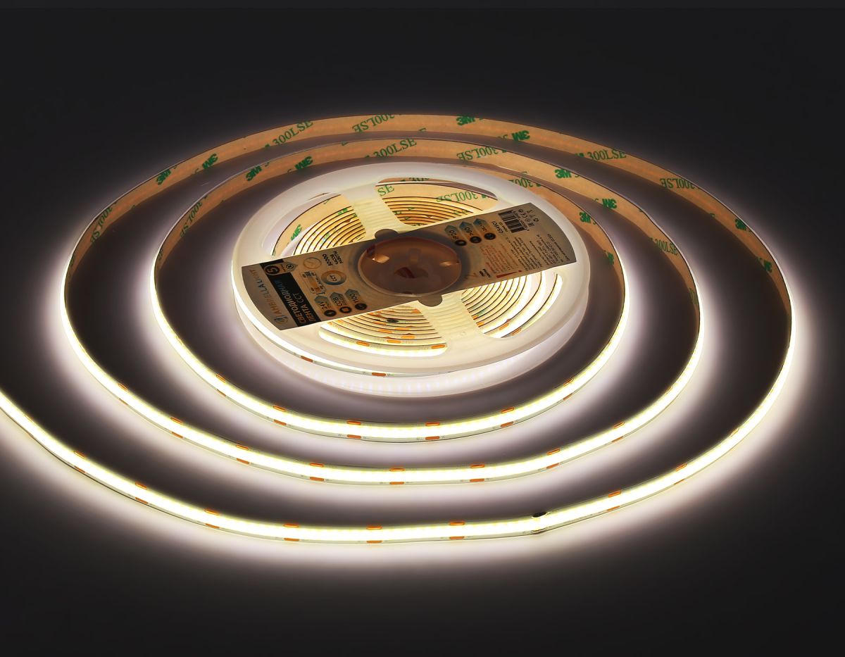 Светодиодная лента Ambrella Light Illumination COB 608Led/ 12W m/ 24V IP20 CCT 3000-6500K/ 5m*8mm*2.2mm (3 конт.) GS4901