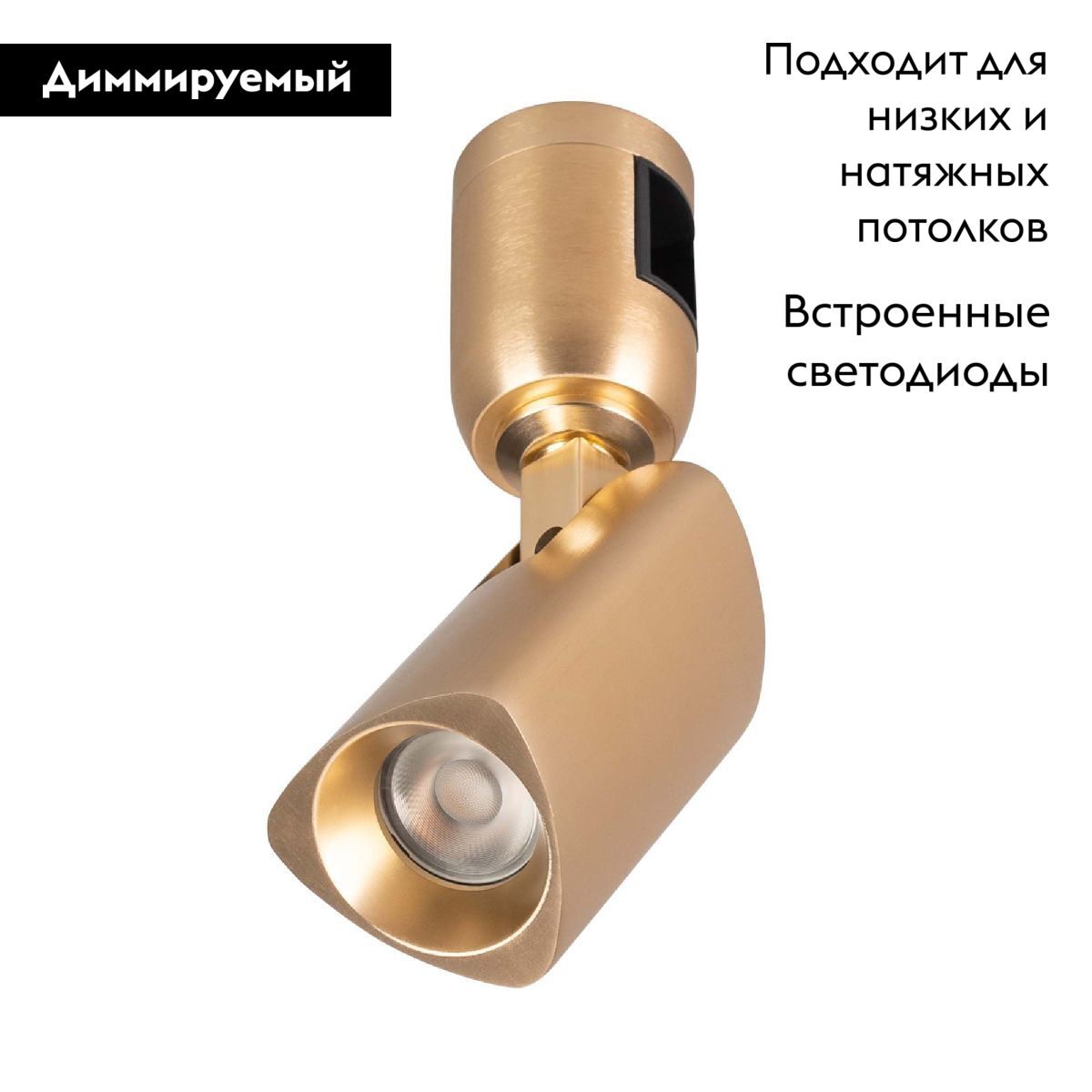 Трековый светильник (золото)и Arlight ART-APRIORI-SPOT-TURN-R45-8W Warm3000 039287