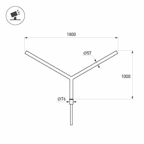 Кронштейн Arlight OXOR-SY2-1800x76-L1000 BLACK 051654