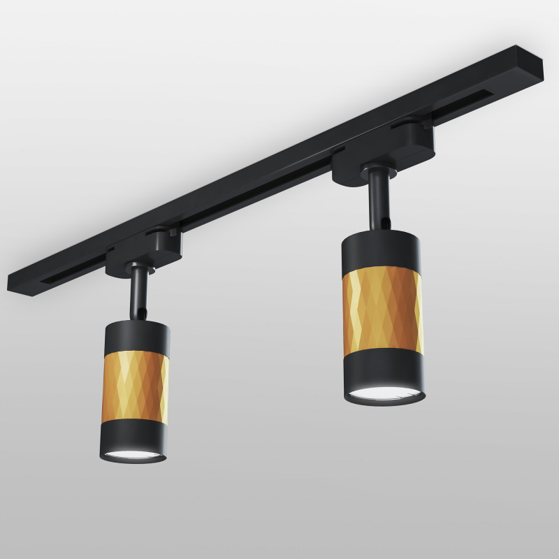 Трековый светильник Elektrostandard Mizar GU10 Черный/золото (MRL 1007) однофазный 4690389148040