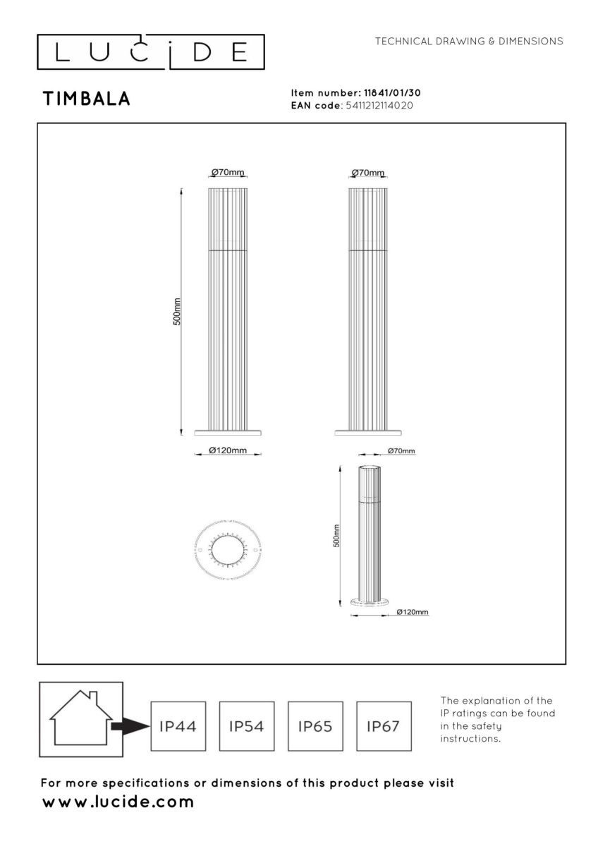 Ландшафтный светильник Lucide Timbala 11841/01/30