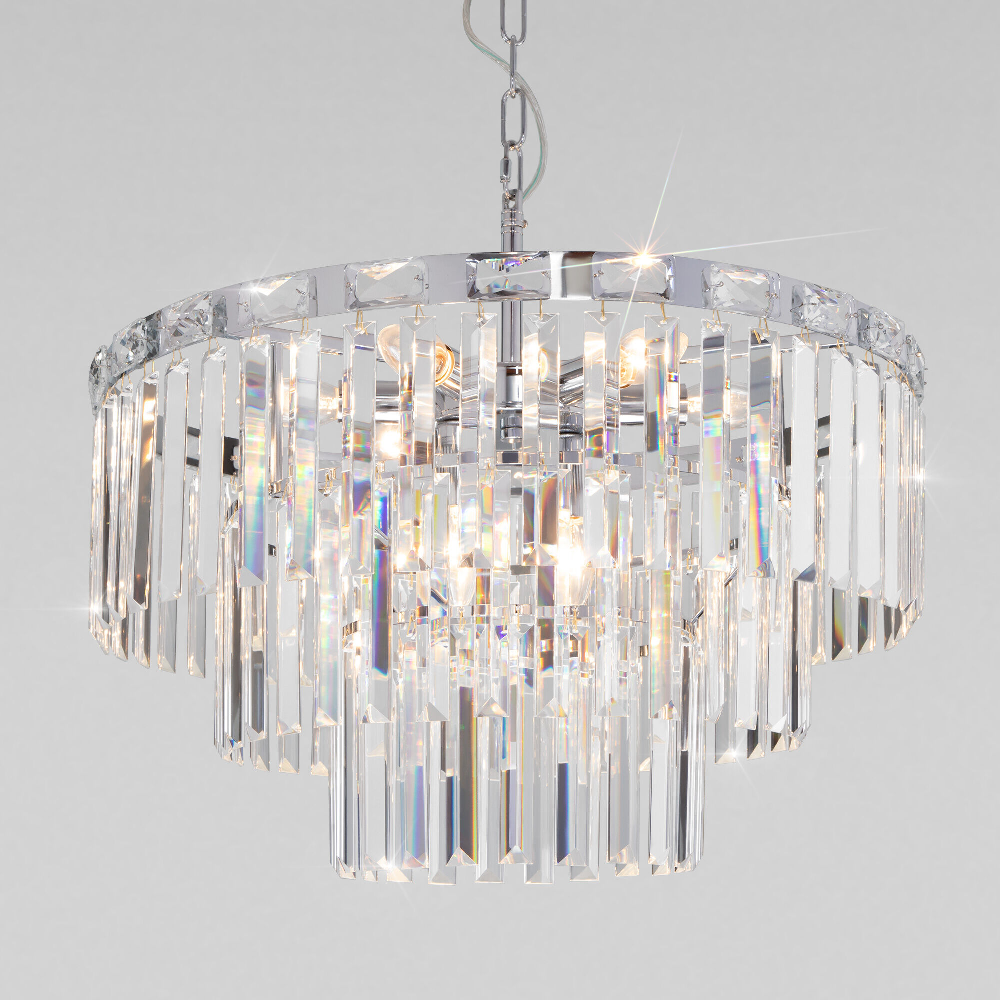 Подвесная люстра Eurosvet Elegante 10130/8 хром/прозрачный хрусталь Strotskis Smart a060642