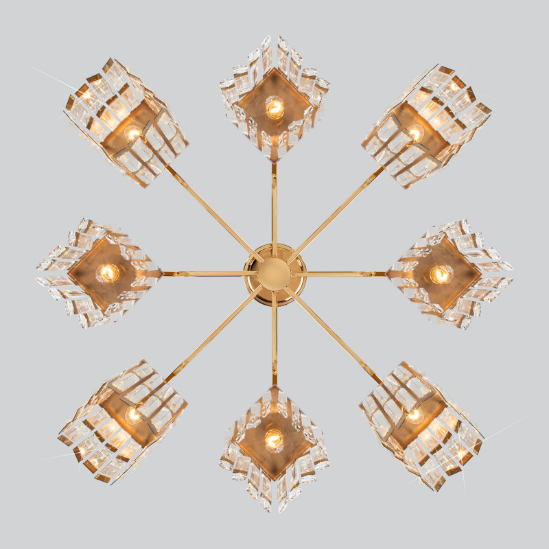 Люстра на штанге Eurosvet 10100/8 золото/прозрачный хрусталь Strotskis