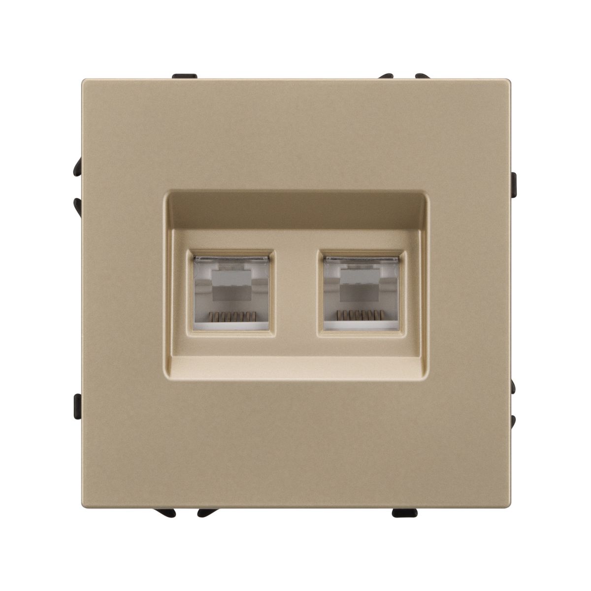 Розетка компьютерная двойная софт-тач золотой песок Arlight SCT-MPC2-SFPL-GD (2хRJ-45, CAT6) 054314(1)