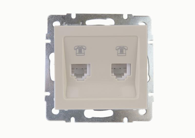 Розетка телефонная двойная евро Lezard Rain 703-0388-138
