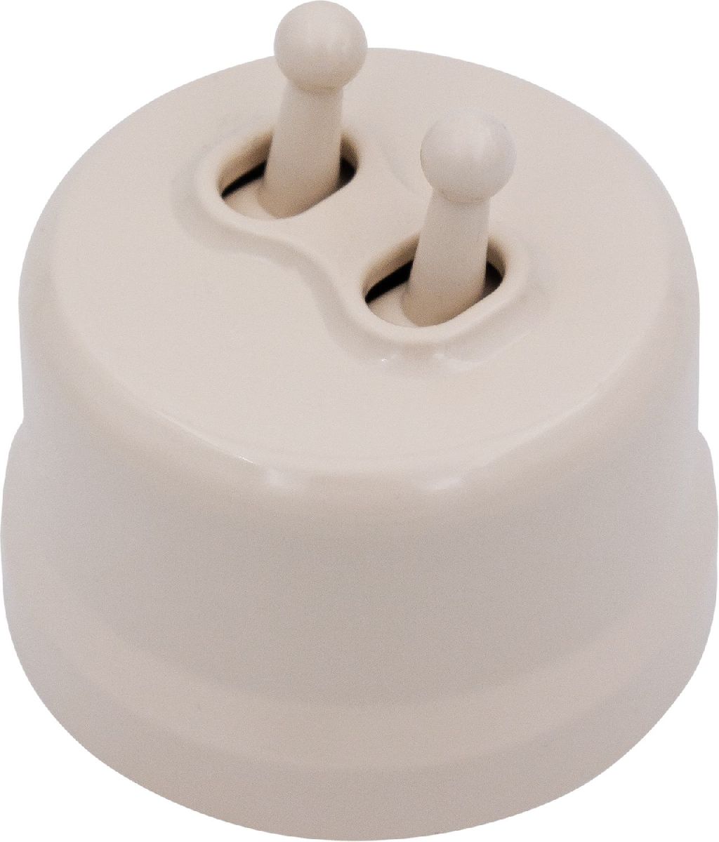 Выключатель двухклавишный тумблерный Bironi Лизетта B1-232-24