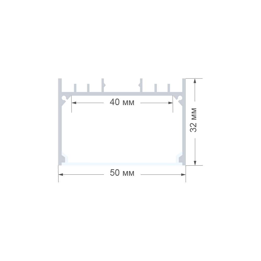 Профиль П-образный универсальный Apeyron ширина ленты до 40мм (рассеиватель, заглушки - 2шт) 08-24