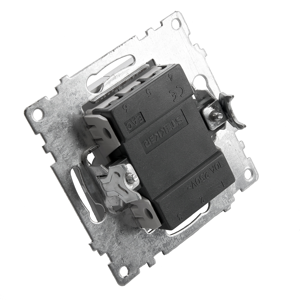 Выключатель 2-клавишный Stekker Катрин 39578