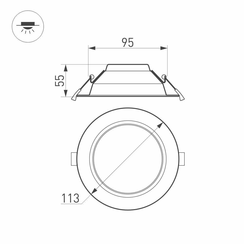 Встраиваемый светильник Arlight IM-Cyclone-R115-10W White6000 023196(2) УЦ