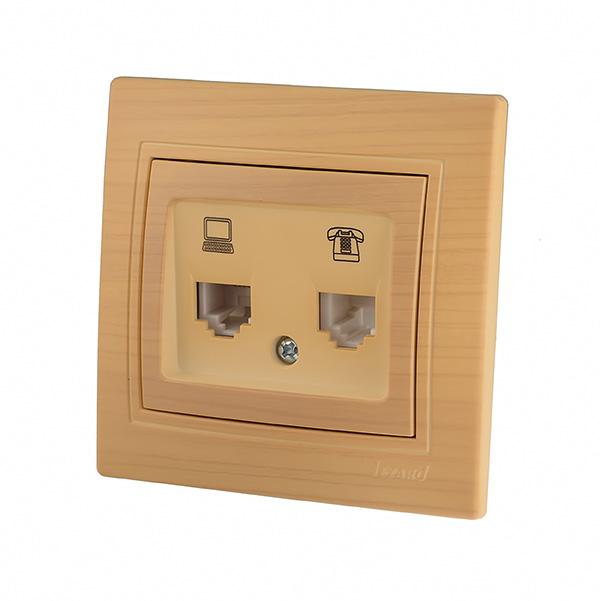 Розетка компьютер+телефон Lezard Mira 701-4747-143