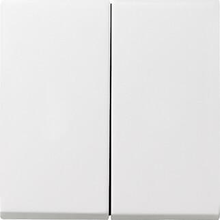 Лицевая панель Gira System 55 выключателя двухклавишного с набором уплотнений IP44 чисто-белый шелковисто-матовый 026627