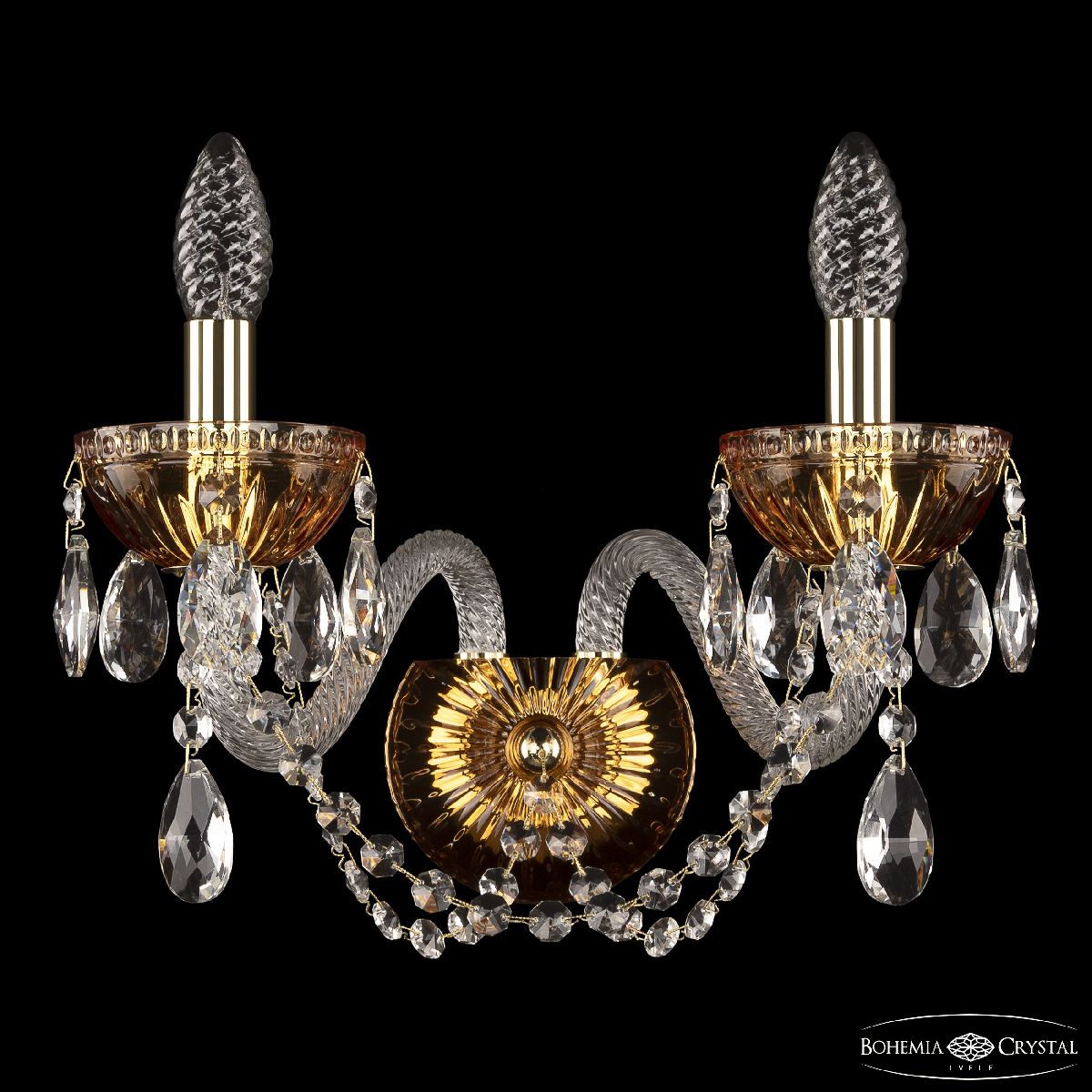 Бра Bohemia Ivele Crystal 5402B/2/165 G Amber/M-1G