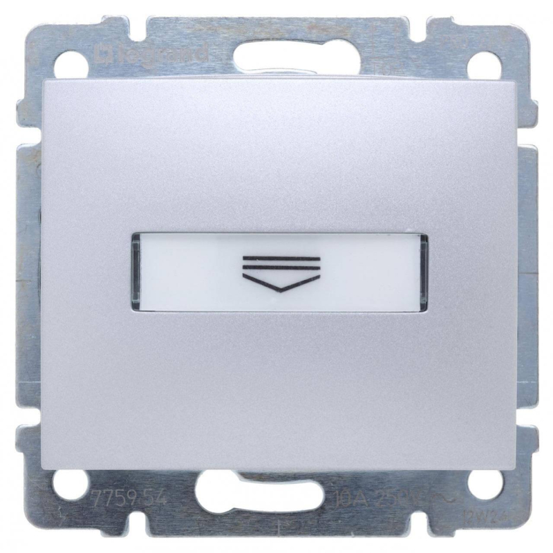 Выключатель карточный Legrand Valena с выдержкой времени и подсветкой алюминий 770234