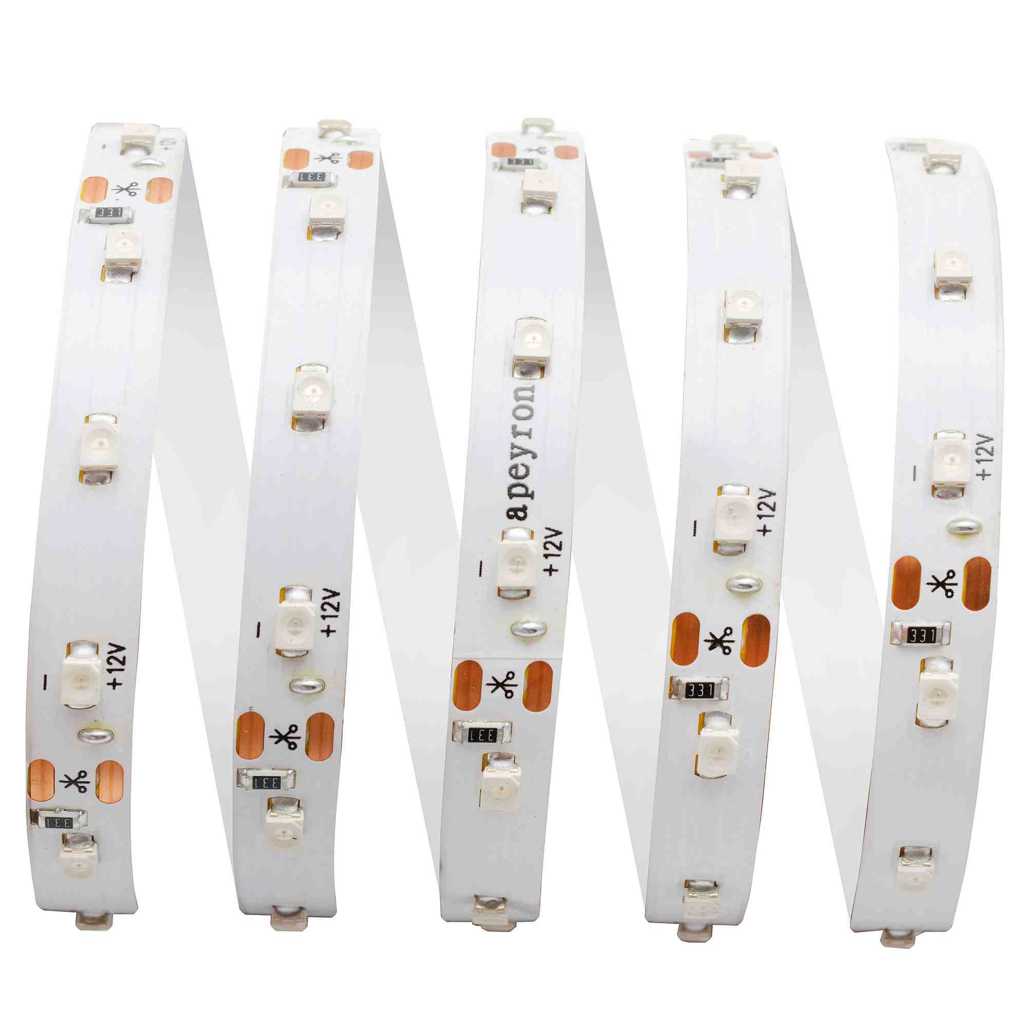 Светодиодная лента Apeyron 12В СТ 4,8Вт/м smd3528, 60д/м IP67 (НАНО) 5м зеленая 00-85